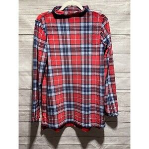 Land's End Small red plaid long sleeve soft blouse 44.9092